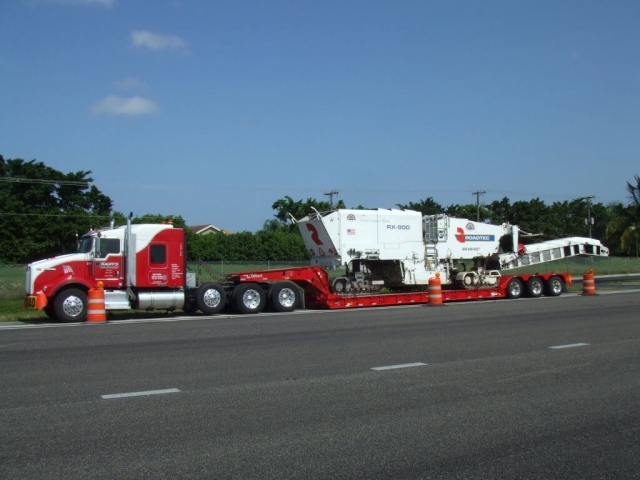Kauff's Truck transporting equipment