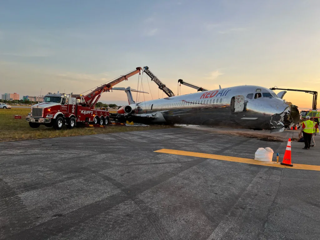 Kauff's Truck lifting airplane
