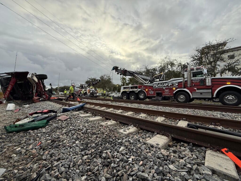 Brightline Train and Fire Truck Collision Recovery Delray Beach