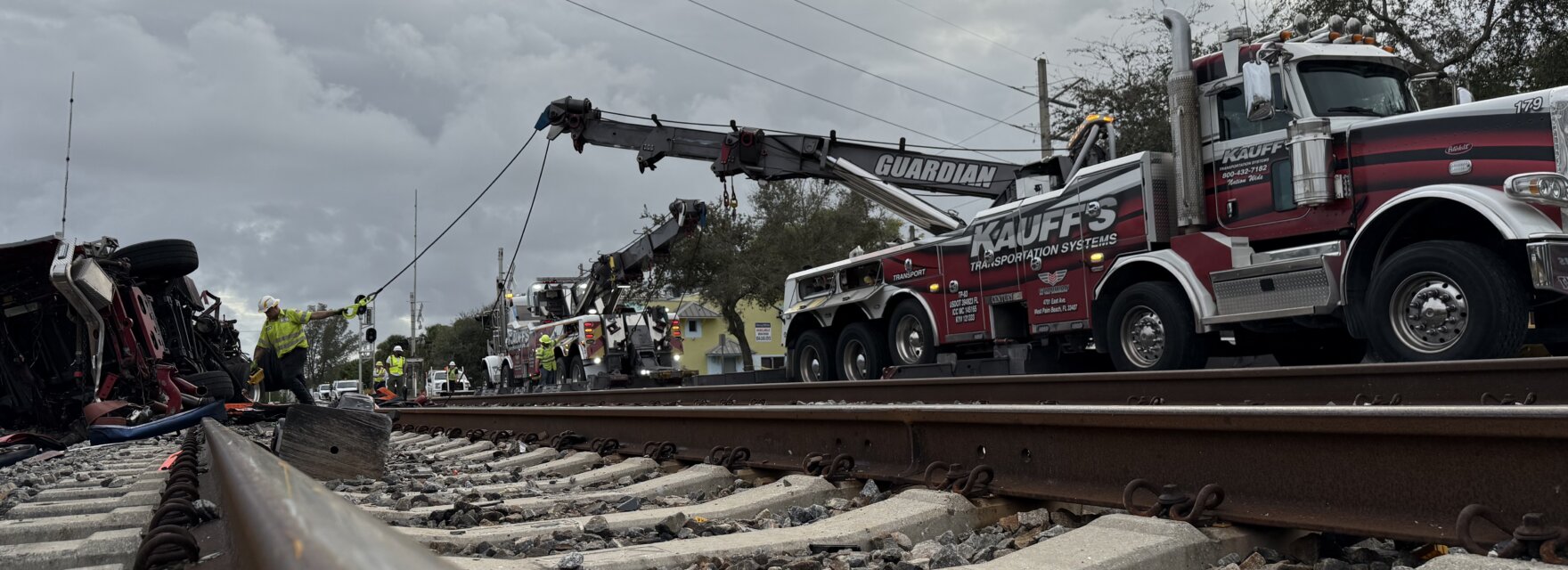 Brightline Train and Fire Truck Collision Recovery Delray Beach