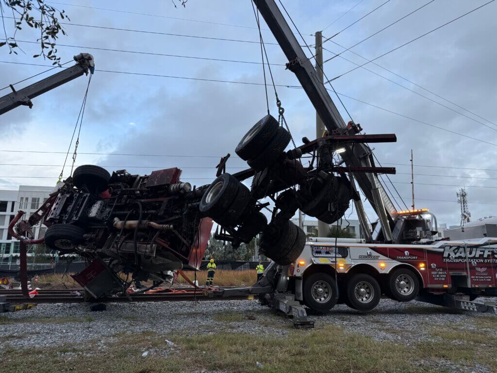 Brightline Train and Fire Truck Collision Recovery Delray Beach