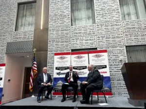 Towing industry representatives discussing roadway safety legislation on Capitol Hill