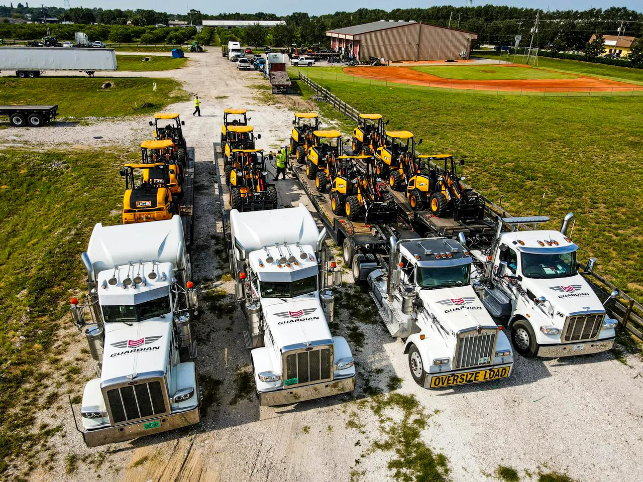 Guardian Fleet Services heavy equipment relocation before hurricane storm season